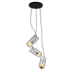 Italux lampa wisząca Coco MDM-3941/3 BK czarna druciana potrójna 60cm 