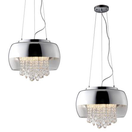 Milagro LUNA ML3801 lampa wisząca chrom regulacja wysokości 3xE14 LED metal / szkło 3xE14 40cm