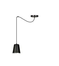 Emibig LINK 1 BLACK / WHITE 454/1 lampa wisząca metalowa klosz czarny biały środek 1x60W E27 80cm