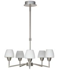 Candellux TOGO 35-10646 lampa wisząca szklany klosz biały 5X40W G9 nikiel mat 45cm