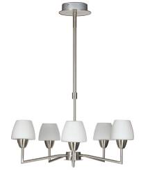 Candellux TOGO 35-10646 lampa wisząca szklany klosz biały 5X40W G9 nikiel mat 45cm