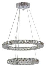 Candellux LORDS 31-32515 lampa wisząca podwójna okrągła z kryształami chromLED 24W 42cm