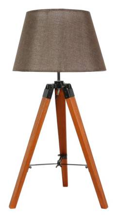 Candellux LUGANO 41-31211 lampa stołowa abażur brązowa trójnoga 1X60W E27 33cm